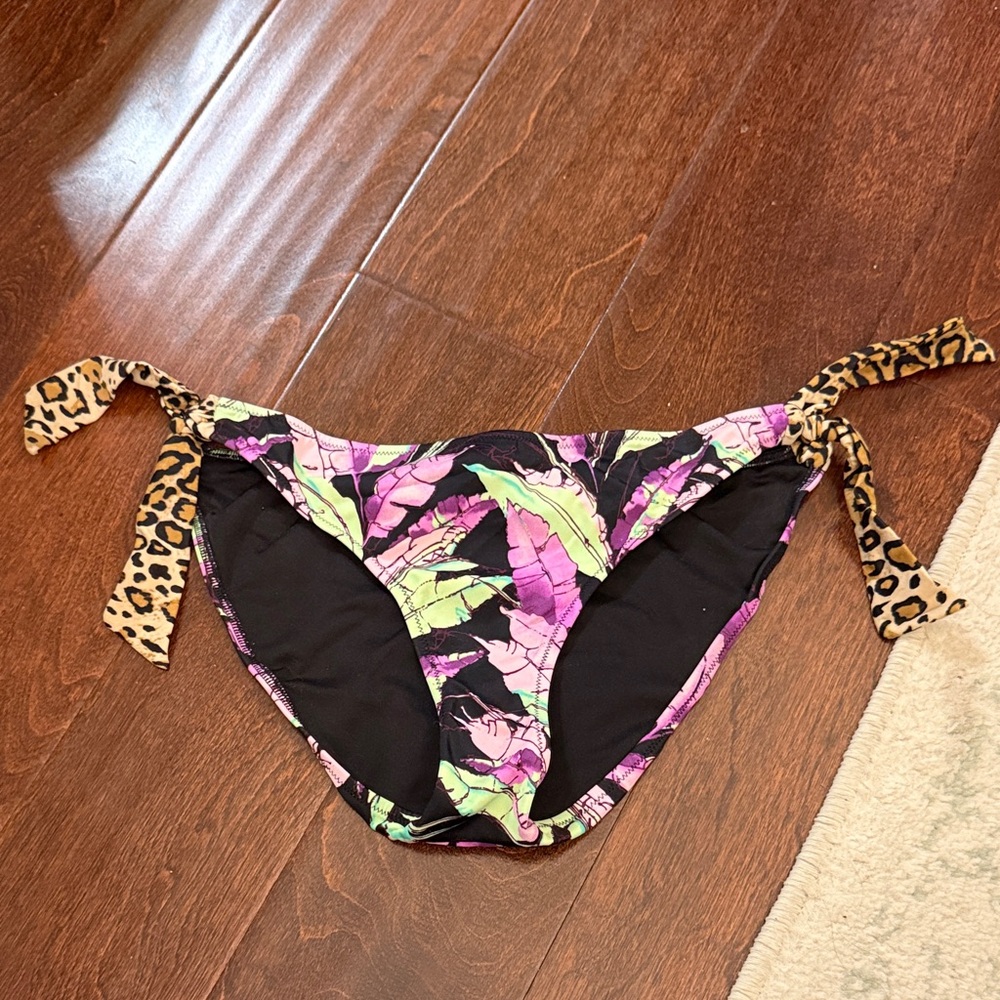 Tropical Print Bikini Bottom with Leopard Ties by Victoria’s Secret